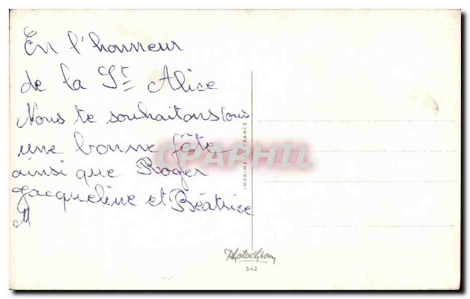 CPA Fantaisie Fleur  — Verso