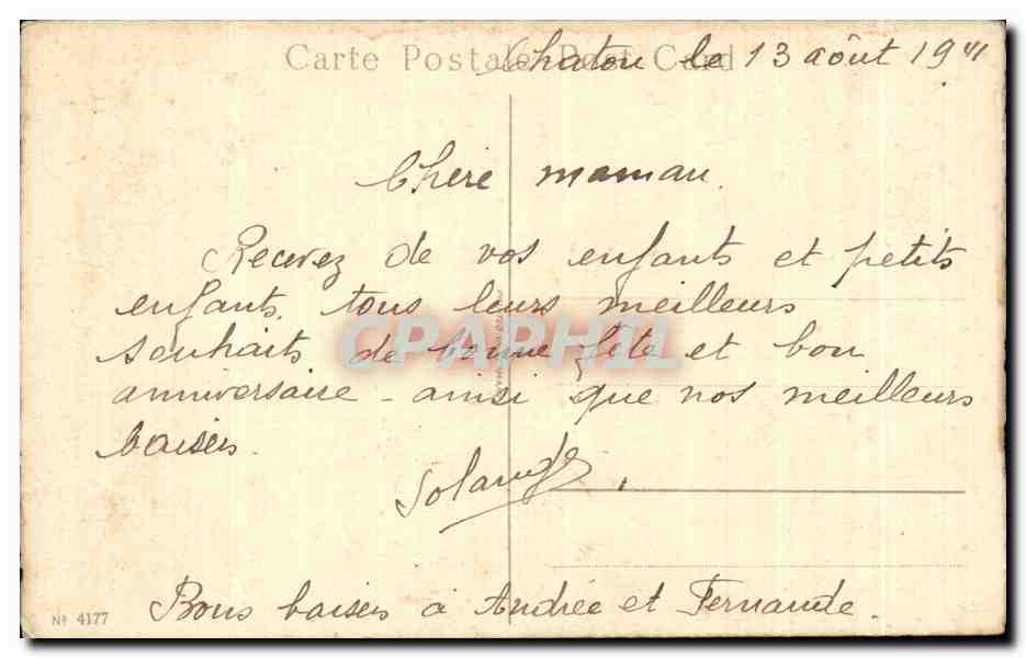 CPA Fantaisie Fleur  — Verso