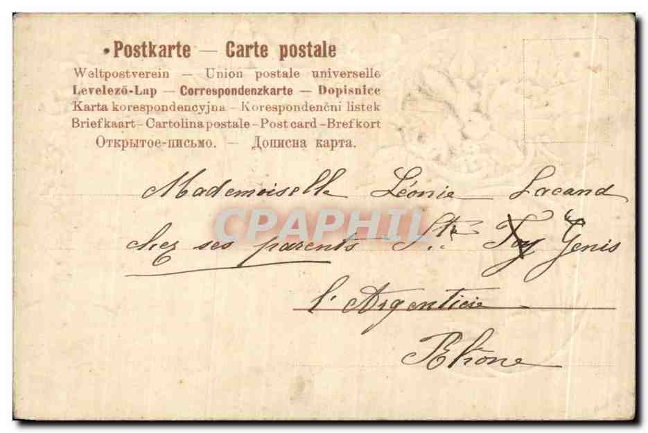 CPA Fantaisie Fleur Hirondelle — Verso