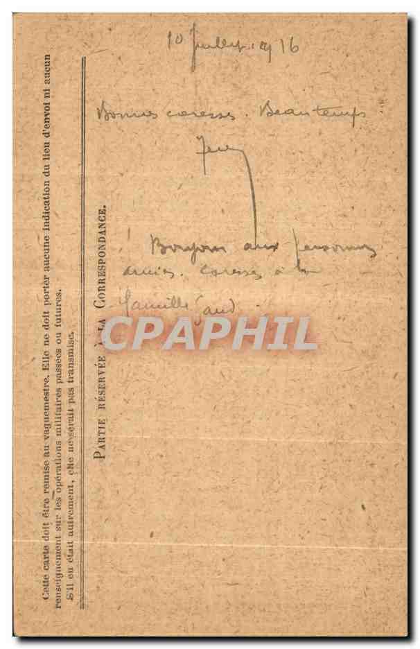 Carte de Franchise Militaire Bouvet Valreas — Rückseite