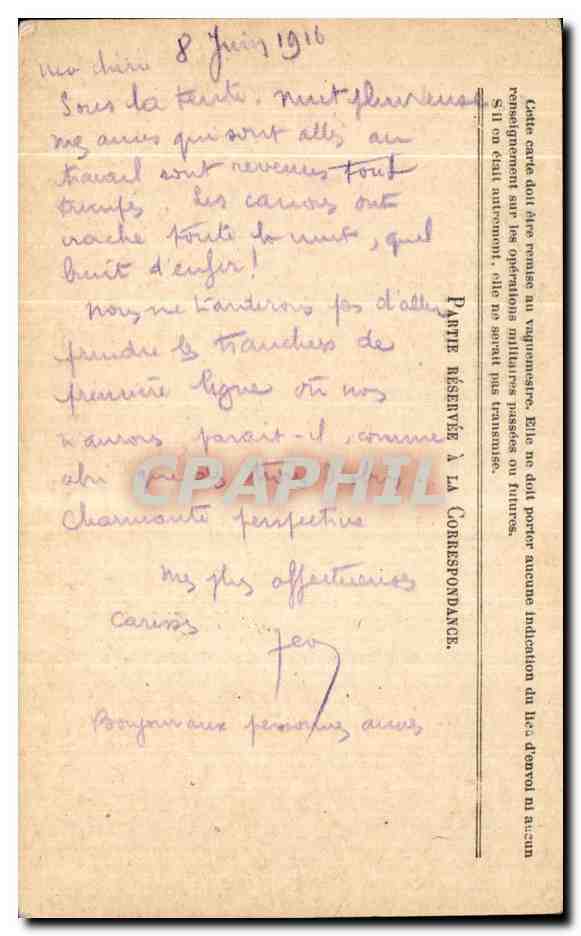 Carte de Franchise Militaire Bouvet Valreas — Rückseite