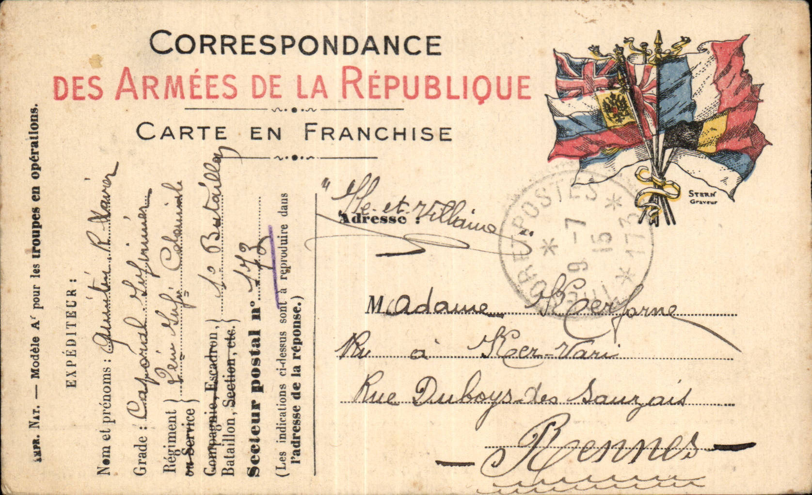 Carte de Franchise Militaire Rennes 