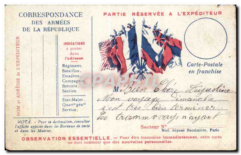 Carte de Franchise Militaire 