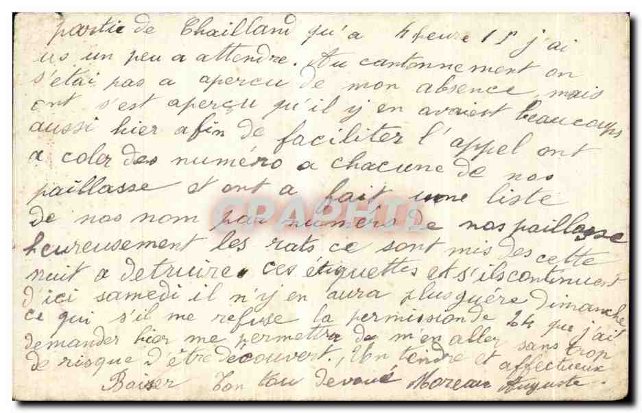 Carte de Franchise Militaire  — Rückseite