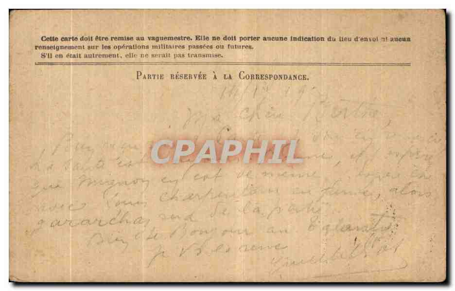 Carte de Franchise Militaire Larouge Douarnenez — Rückseite