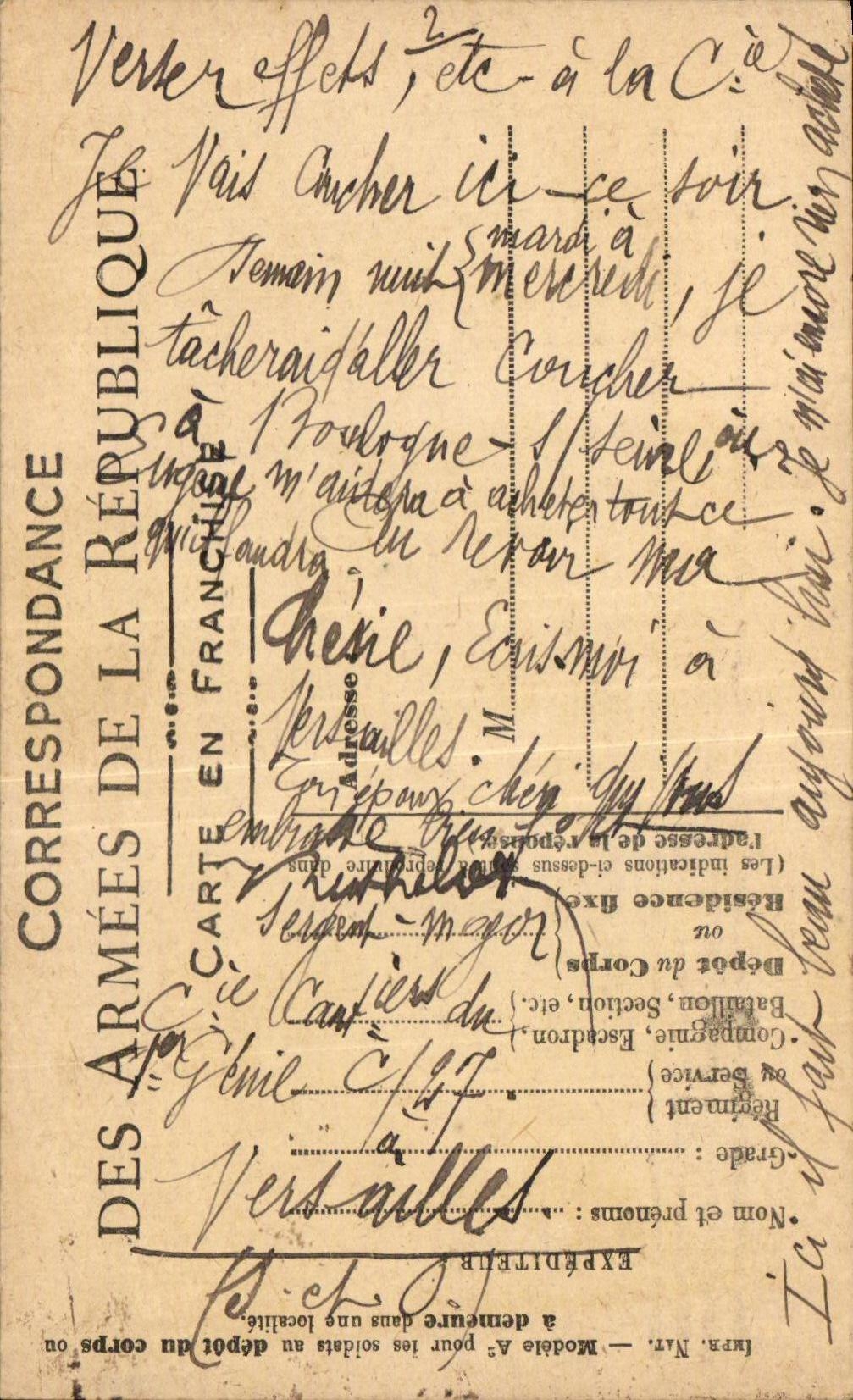 Carte de Franchise Militaire 