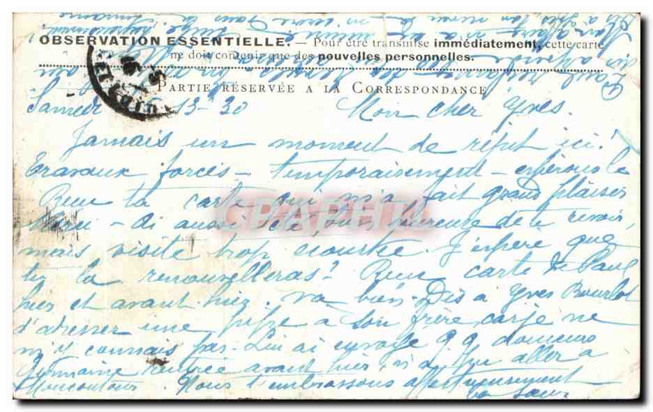 Correspondance Des Armees De La Republique Berthelot Angers — Rückseite