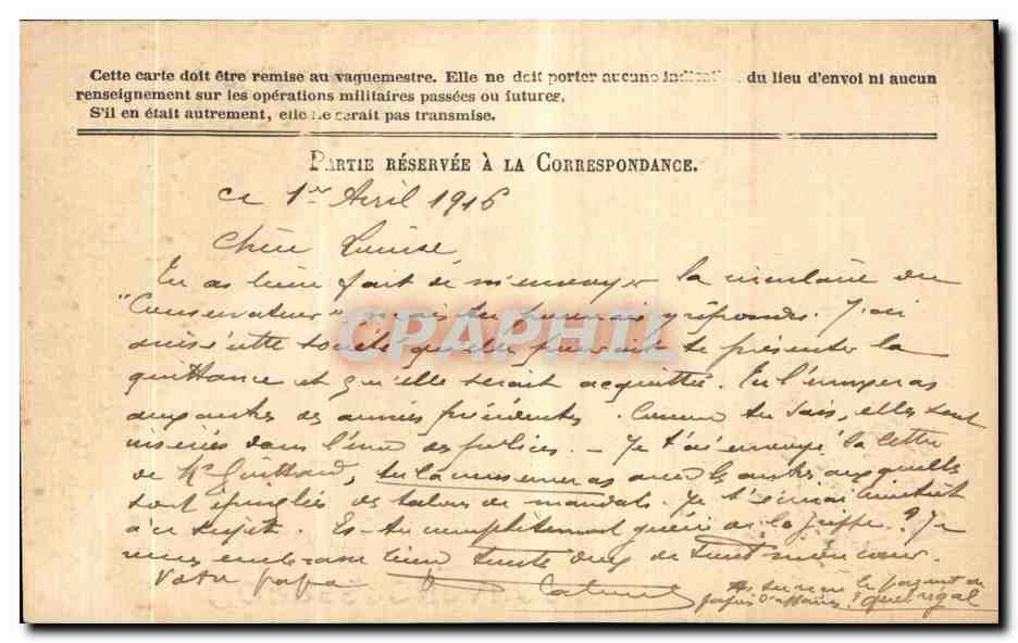 CPA Correspondance Des Armees De La Republique Carte En Franchise — Rückseite