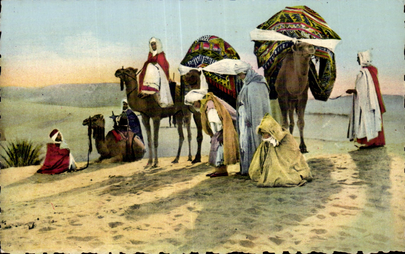 Prière au Désert — Scènes & Types d'Afrique du Nord — Éditions A. DIACKY, Oran