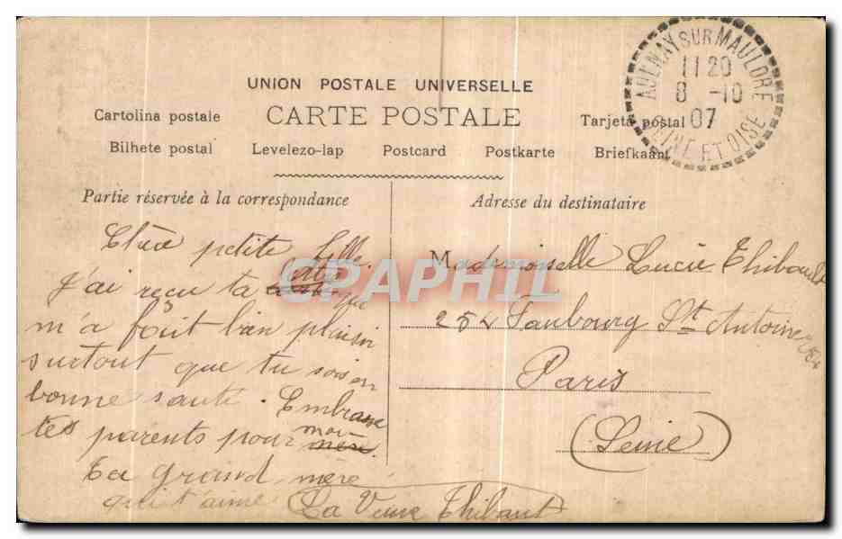 CPA Fantaisie Fleurs  — Back