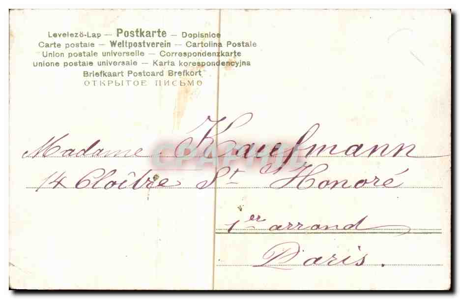 CPA Fantaisie Fleurs Bonne annee — Rückseite