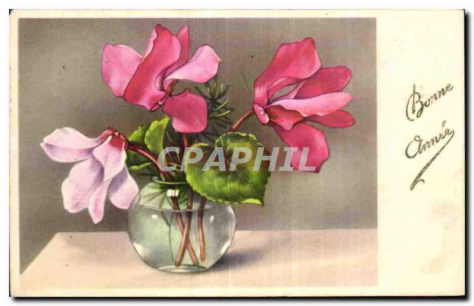 CPA Fantaisie Fleurs Bonne annee