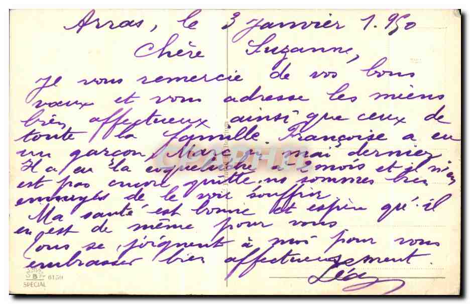 CPA Fantaisie Fleurs Bonne annee — Verso