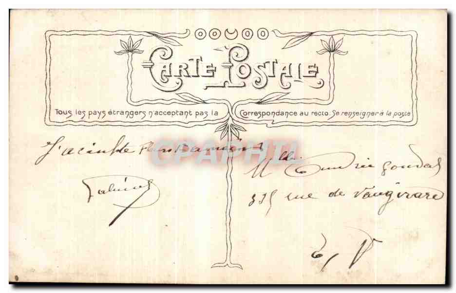CPA Fantaisie Fleurs  — Rückseite