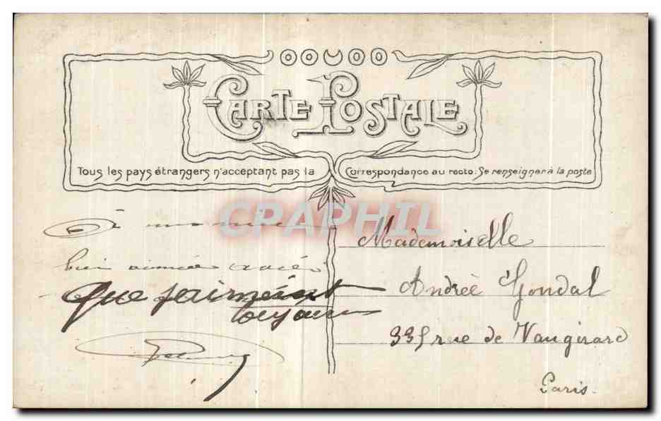 CPA Fantaisie Fleurs  — Rückseite