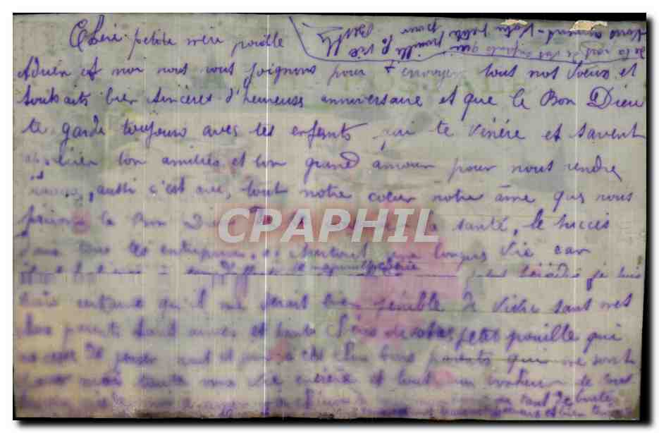 CPA Fantaisie Fleurs  — Verso