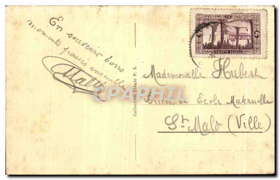 CPA Algerie Oran Mosquee et Eglise St Louis — Rückseite