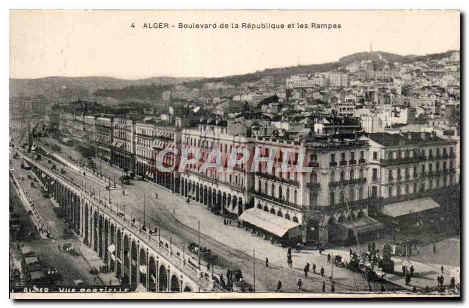 CPA Algerie ALGER - Boulevard de la Republique et les Rampes