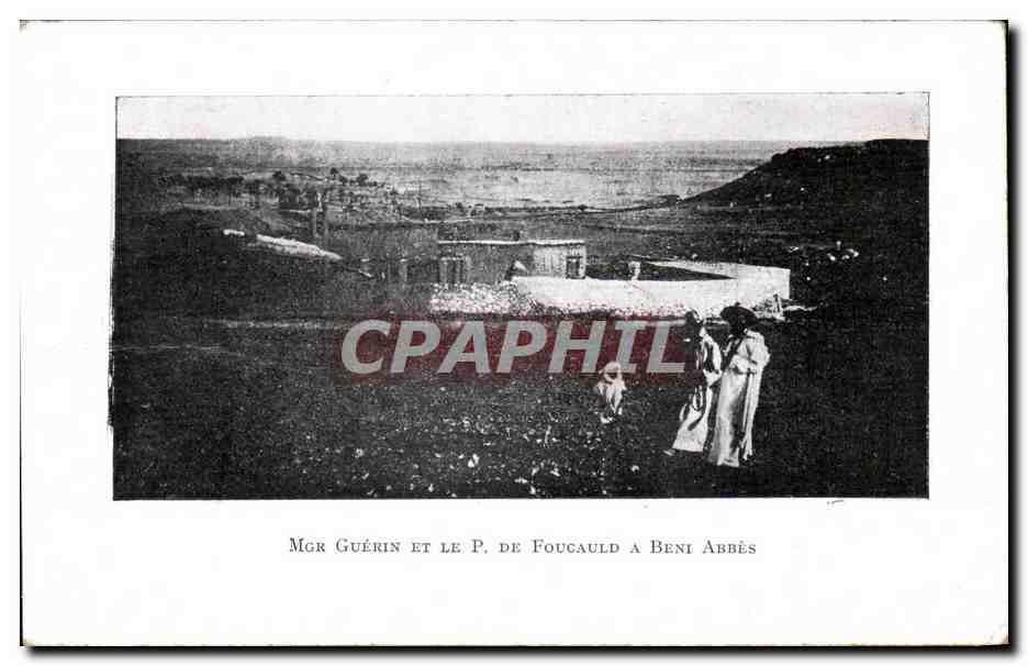CPA Algerie MGR GUERIN ET LE P DE FOUCAULD A BENT ABBES