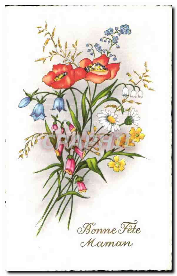 CPA Fantaisie Fleurs Bonne fete maman