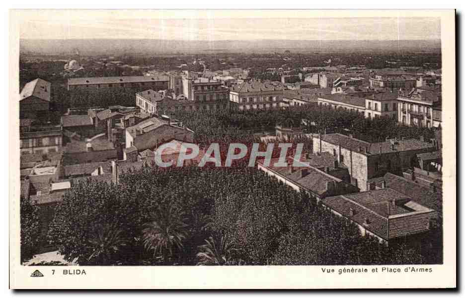 CPA Algerie BLIDA Vue generale et Place d Armes