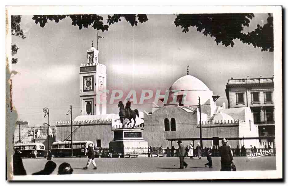 Place de la Mosquée de la rue de la Paix — statue équestre — éditeur Gomone