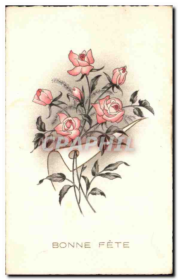 CPA Fantaisie Fleur BONNE FETE