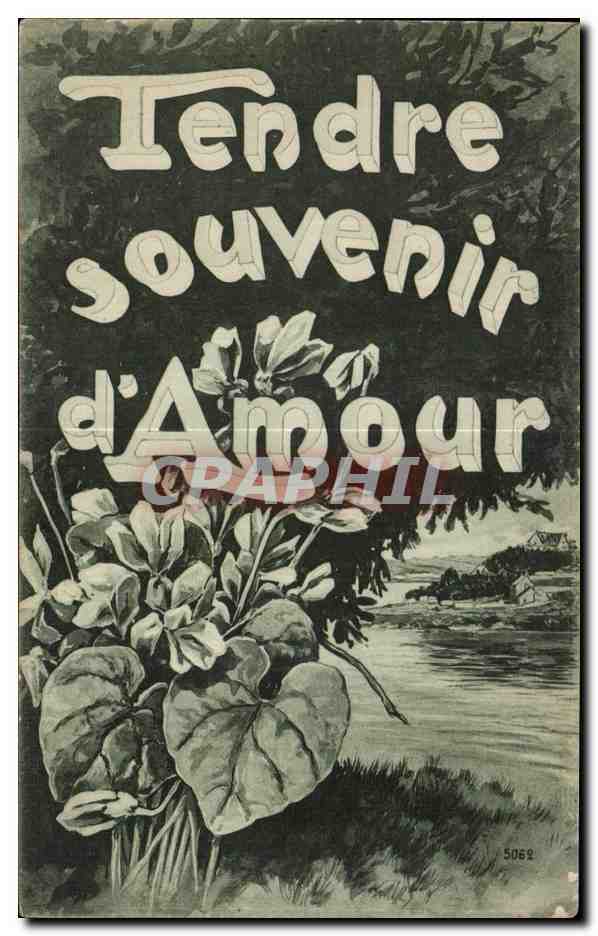 CPA Fantaisie Fleur Tendre souvenir d amour