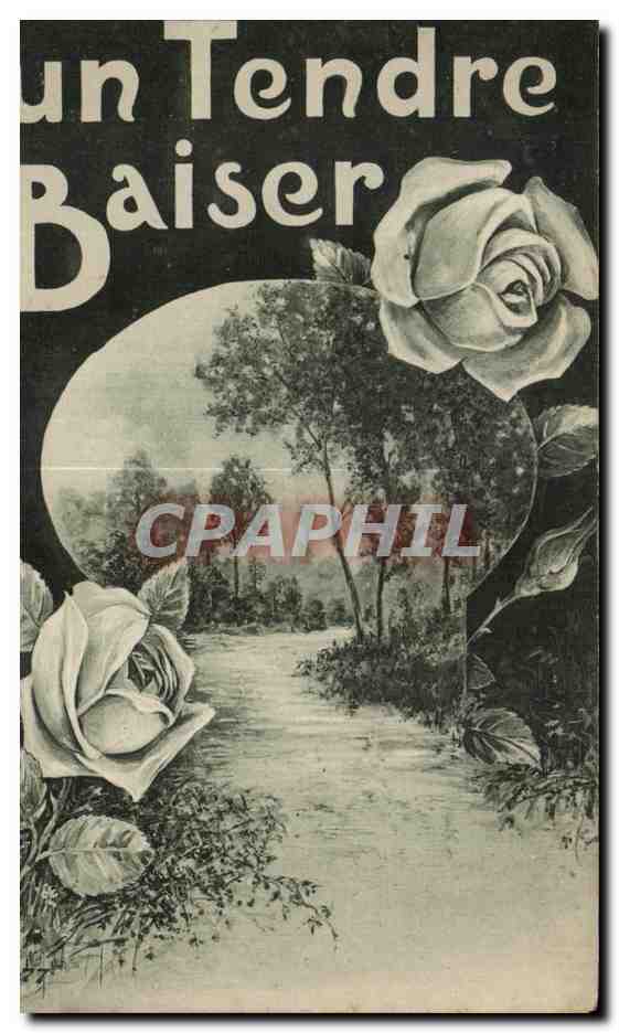 CPA Fantaisie Fleur Un tendre baiser