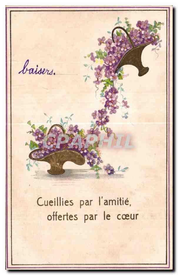 Baisers — Cueillets par l'amitié, offertes par le cœur — éditeur non visible