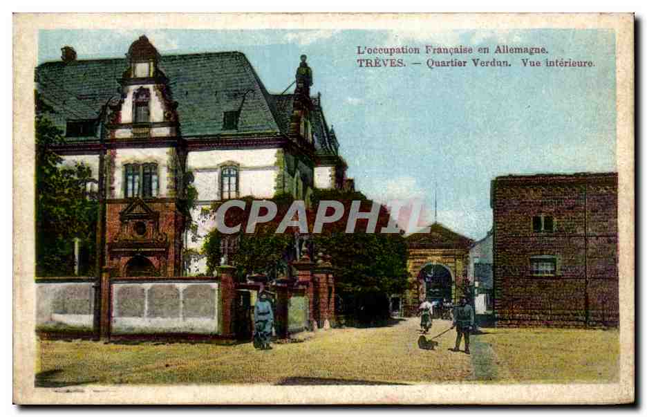 CPA L occupation Francaise en Allemagne Treves Quartier Verdun Vue Interieure Militaria 