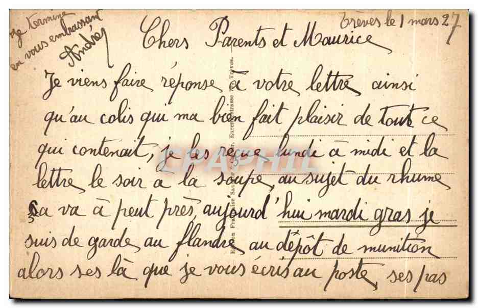 CPA L occupation Francaise en Allemagne Treves Quartier Verdun Vue Interieure Militaria  — Rückseite