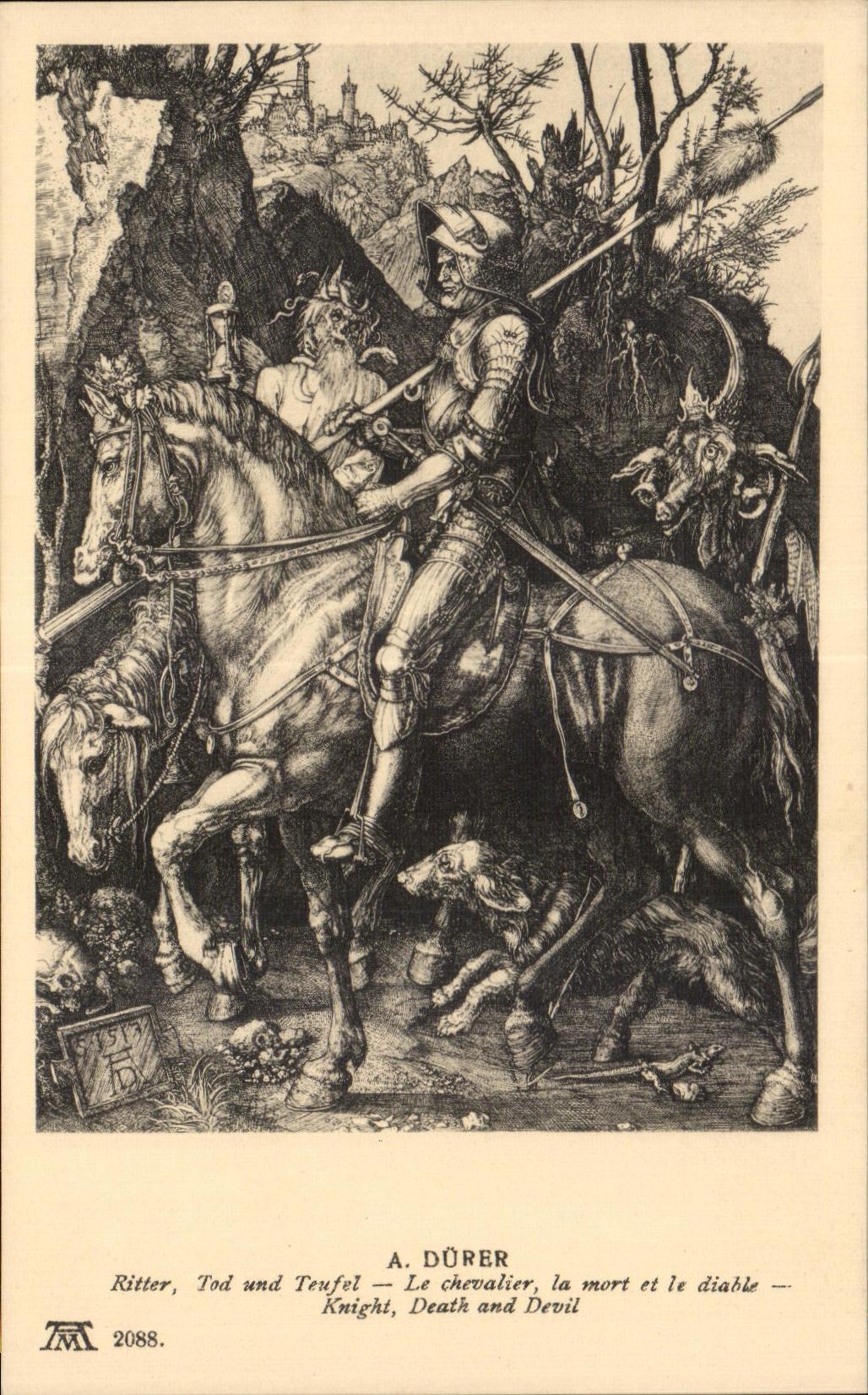 CPA A Durer Ritter tod und Teufel Le Chevalier la mort et le diabl Knight Death and Devil