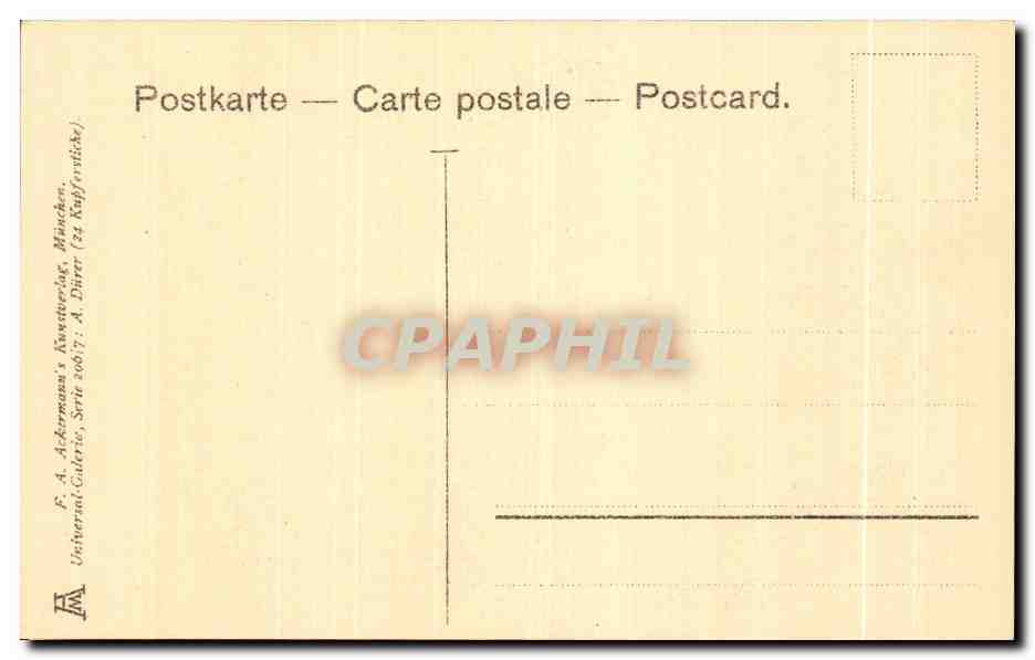 CPA A Durer Ritter tod und Teufel Le Chevalier la mort et le diabl Knight Death and Devil — Verso