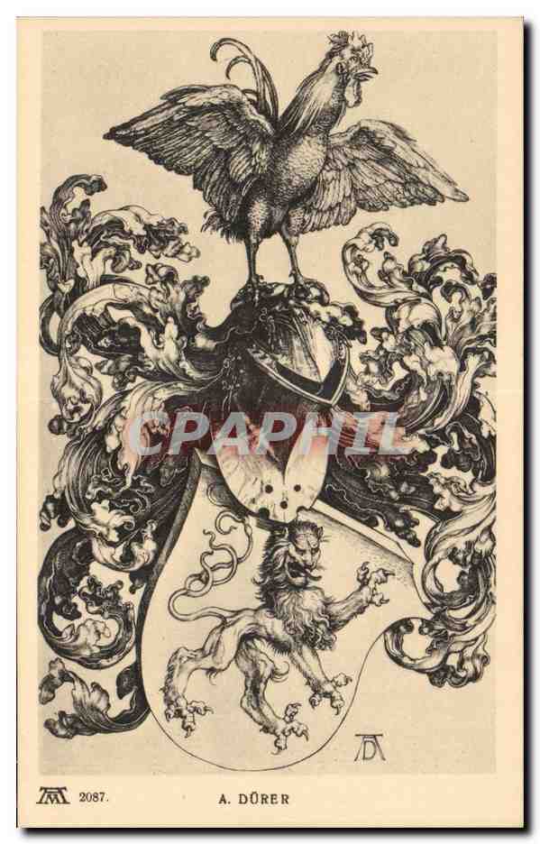 CPA A Durer Lion Coq