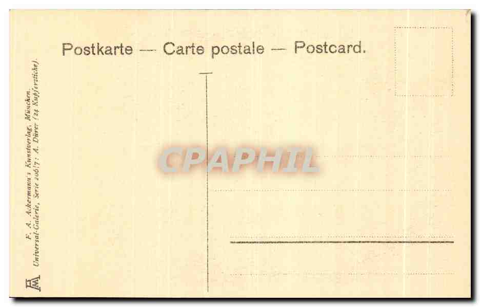 CPA A Durer Lion Coq — Verso