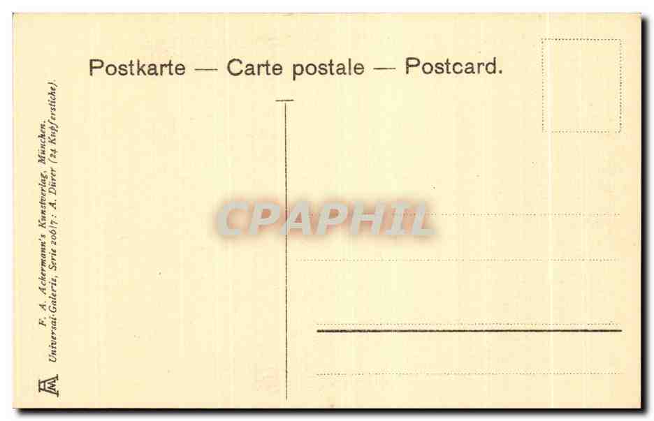 CPA A Durer Nemesis — Verso