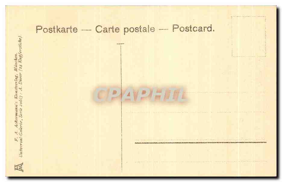 CPA A Durer Christi Geburt La nativite — Verso
