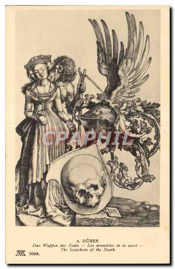 Armoiries de la mort — A. Dürer — F. A. Adermann's Kunstverlag, Munich, série 2080
