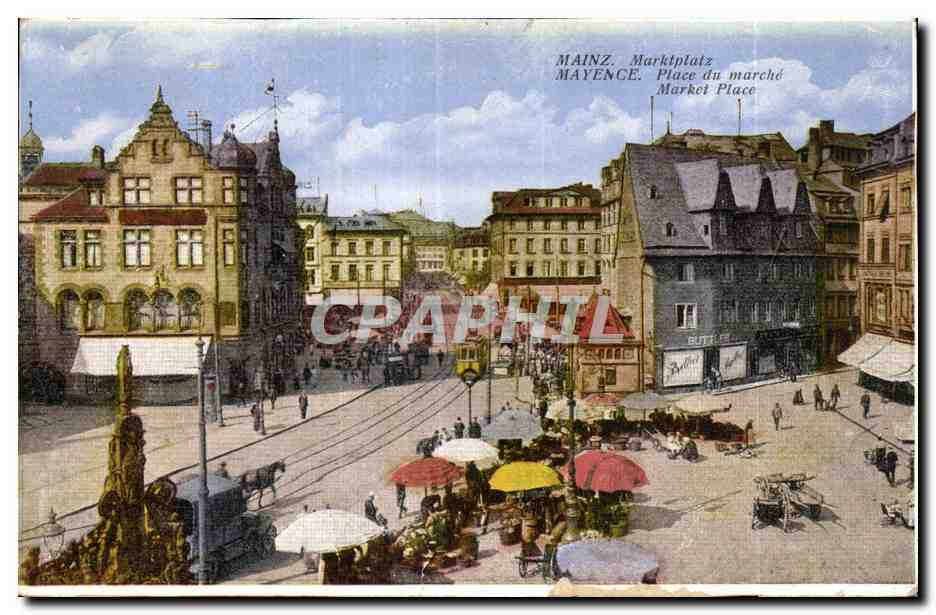 CPA Mainz Marktplatz Mayence Place du marche Market Place