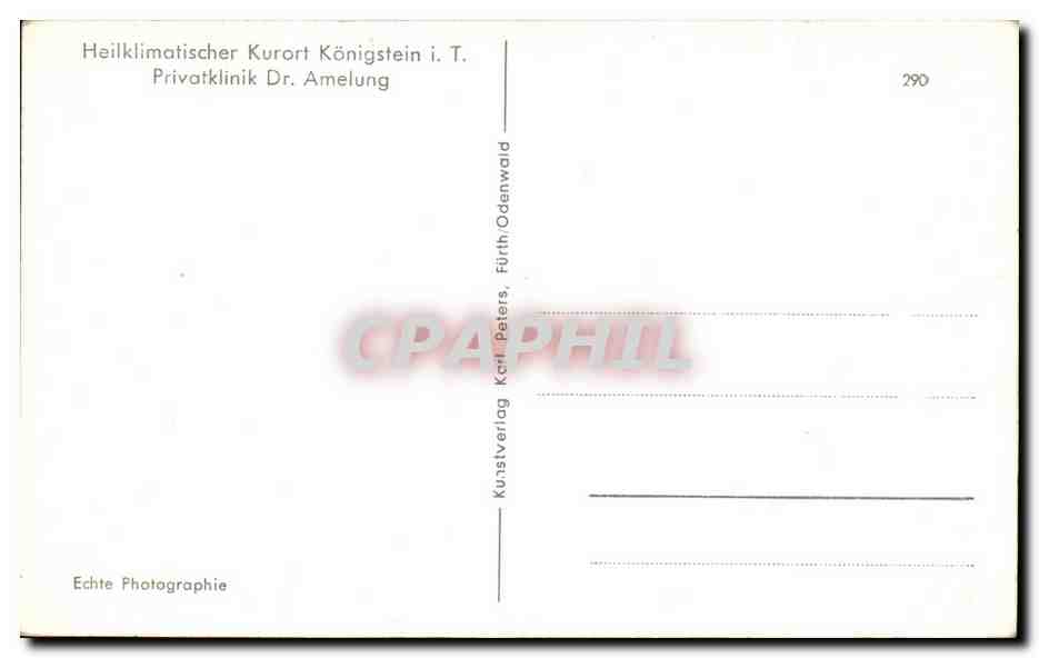 CPA Heilklimatischer Kurort Konigstein I T Privatklinik Dr Amelung — Back