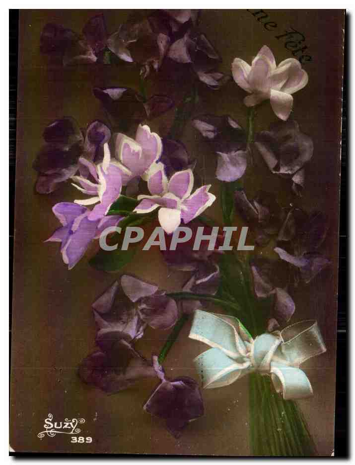 CPA Fantaisie Fleurs SUZY