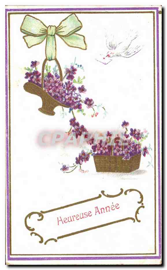 CPA Fantaisie Fleurs Heureuse Annee