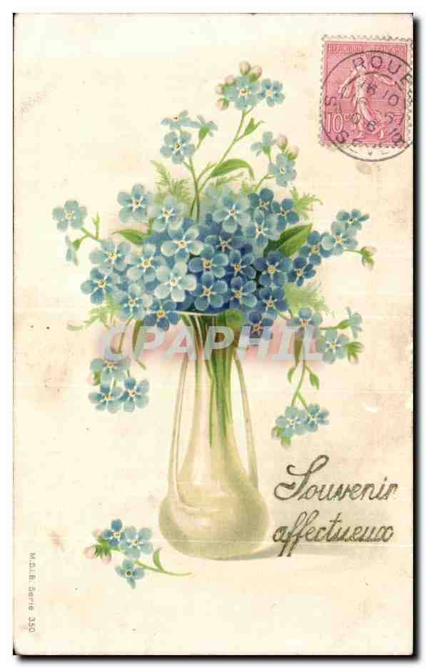 CPA Fantaisie Fleurs Souvenir affectueux