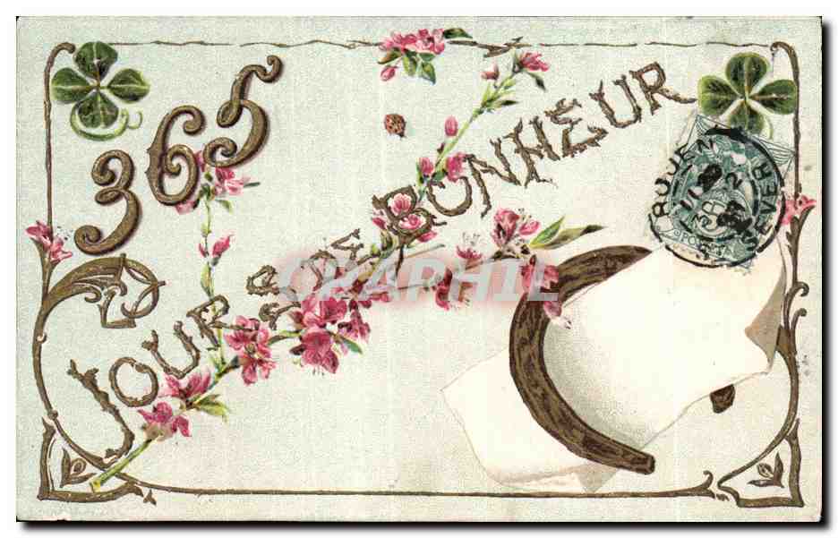 365 JOURS D'AMOUR ET DE BONHEUR — Carte postale décorative