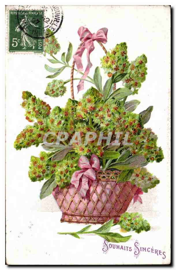 CPA Fantaisie Fleurs SOUHAITS SIMCERES