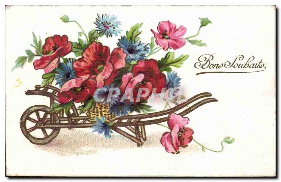CPA Fantaise Fleurs Bons Souhaits