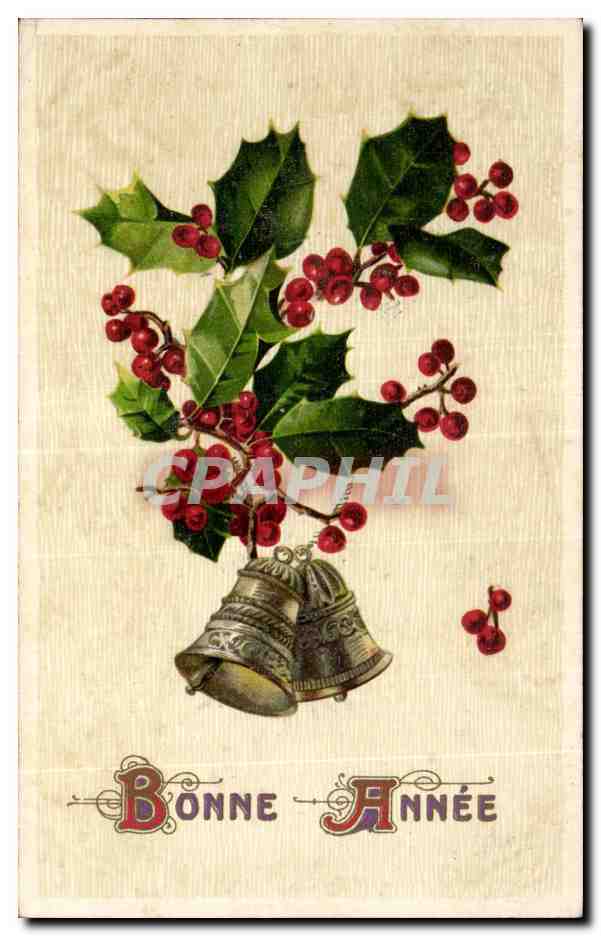 CPA Fantaise Fleurs BONNE ANNEE Cloche 
