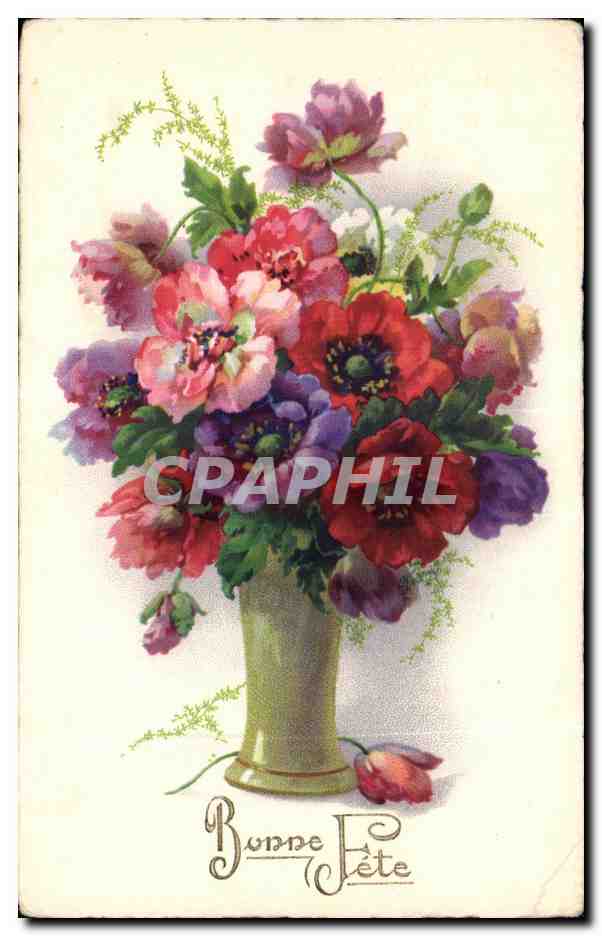 CPA Fantaisie Fleurs Bonne Fete