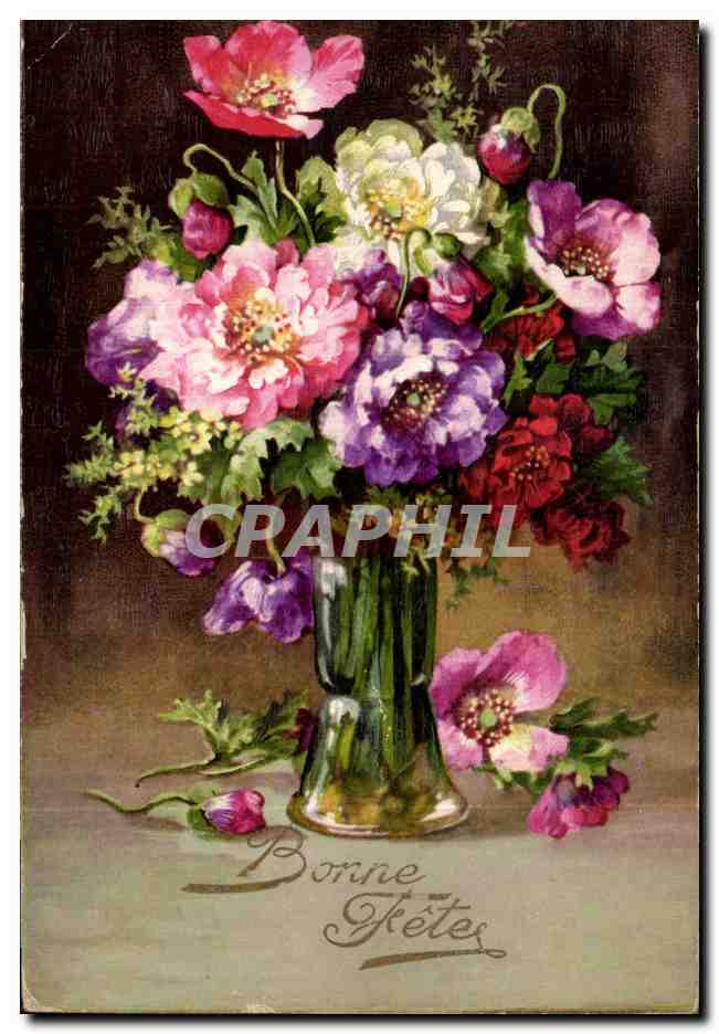 CPA Fantaisie Fleurs Bonne Fete